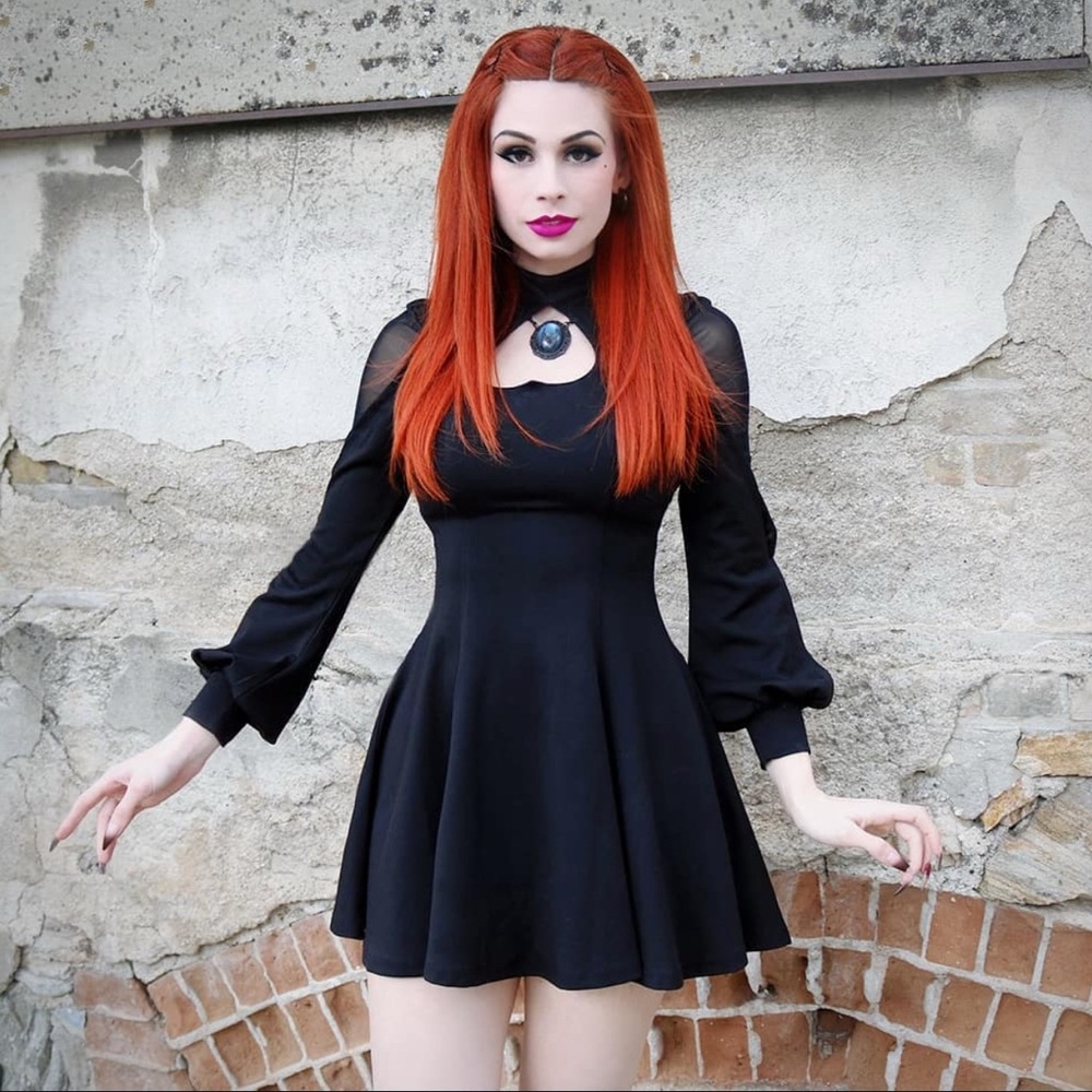 Black long Sleeve mini Dress